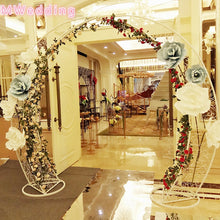 Load image into Gallery viewer, European wedding iron arch shelf wedding flower door arrangement background props moon arch wedding party outdoor decoration